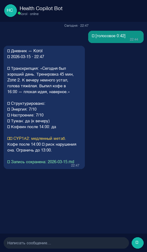 Скриншот voice journal